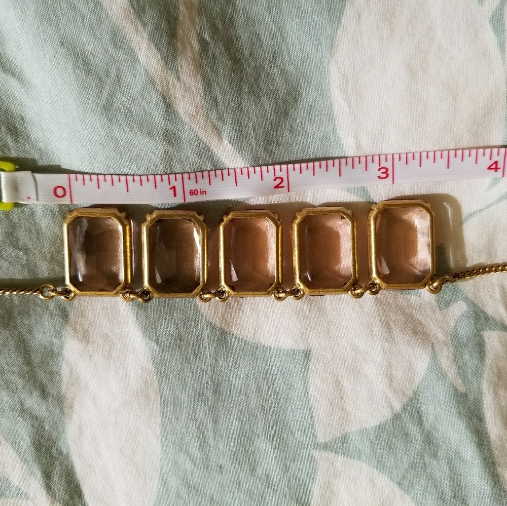 J.Crew Rectangular Drop Crystal Necklace NWOT - Picture 6 of 7